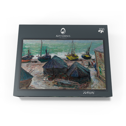 Boats on the Beach at Étretat 1885 by Claude Monet 100 Jigsaw Puzzle box view1