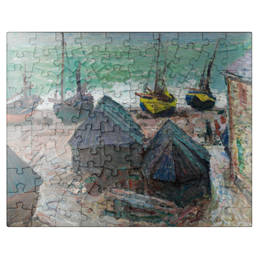 puzzleplate Boats on the Beach at Étretat 1885 by Claude Monet 100 Jigsaw Puzzle
