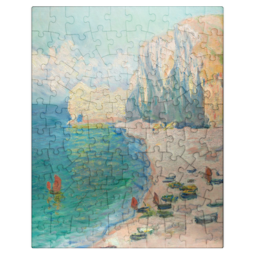 puzzleplate The Beach and the Falaise dAmont 1885 by Claude Monet 100 Jigsaw Puzzle