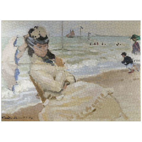 puzzleplate Camille on the Beach in Trouville (1870) by Claude Monet 1000 Jigsaw Puzzle
