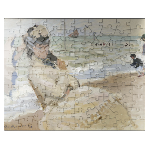 puzzleplate Camille on the Beach in Trouville 1870 by Claude Monet 100 Jigsaw Puzzle