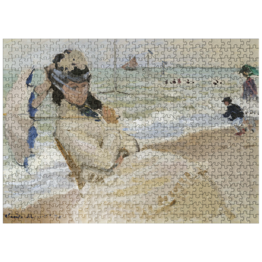 puzzleplate Camille on the Beach in Trouville 1870 by Claude Monet 500 Jigsaw Puzzle
