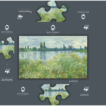 Banks of the Seine Vétheuil 1880 by Claude Monet 100 Jigsaw Puzzle box 3D Modell
