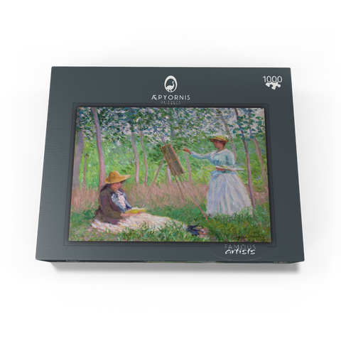 In the Woods at Giverny, Blanche Hoschedé at Her Easel with Suzanne Hoschedé Reading (1887) by Claude Monet 1000 Jigsaw Puzzle box view1