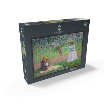In the Woods at Giverny Blanche Hoschedé at Her Easel with Suzanne Hoschedé Reading 1887 by Claude Monet 500 Jigsaw Puzzle box view1