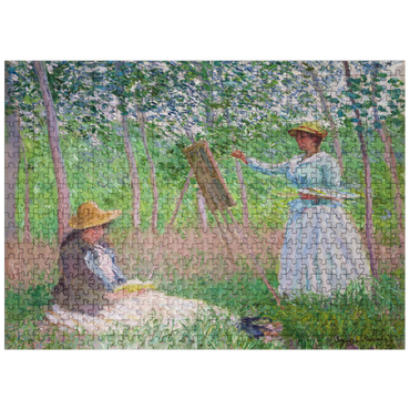 puzzleplate In the Woods at Giverny Blanche Hoschedé at Her Easel with Suzanne Hoschedé Reading 1887 by Claude Monet 500 Jigsaw Puzzle