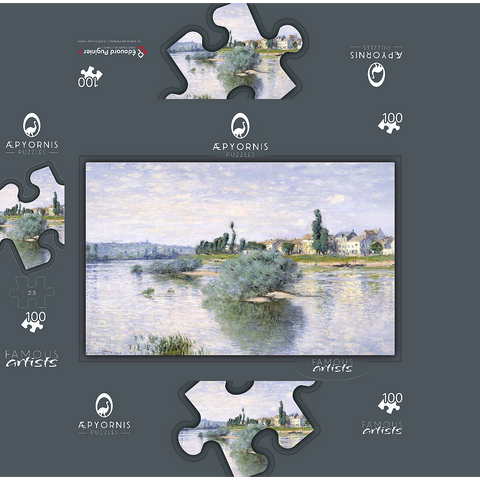 Claude Monets The Seine at Lavacourt 1880 100 Jigsaw Puzzle box 3D Modell
