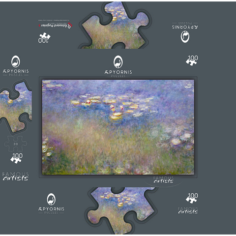 Claude Monets Water Lilies 1915-1916 100 Jigsaw Puzzle box 3D Modell