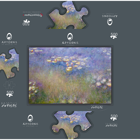 Claude Monets Water Lilies 1915-1916 500 Jigsaw Puzzle box 3D Modell
