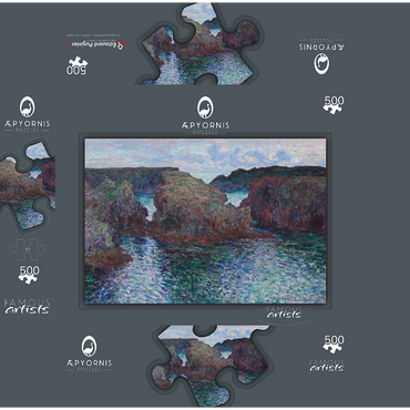 Rocks at Port-Goulphar Belle-Île  1886 by Claude Monet 500 Jigsaw Puzzle box 3D Modell