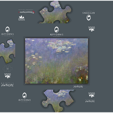 Water Lilies wall art, Claude Monet (1915-1926)}} 1000 Jigsaw Puzzle box 3D Modell