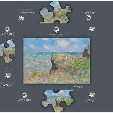 Cliff Walk at Pourville 1882 by Claude Monet 500 Jigsaw Puzzle box 3D Modell