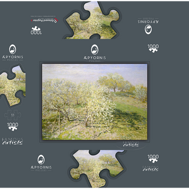 Spring (Fruit Trees in Bloom) (1873) by Claude Monet 1000 Jigsaw Puzzle box 3D Modell