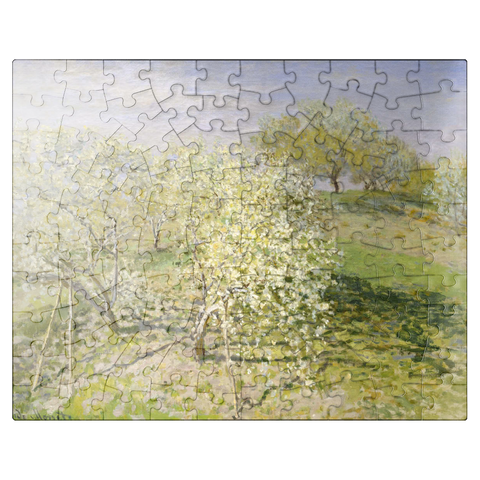 puzzleplate Spring Fruit Trees in Bloom 1873 by Claude Monet 100 Jigsaw Puzzle