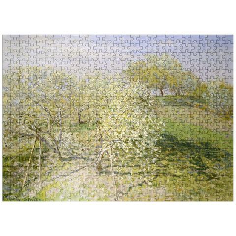 puzzleplate Spring Fruit Trees in Bloom 1873 by Claude Monet 500 Jigsaw Puzzle