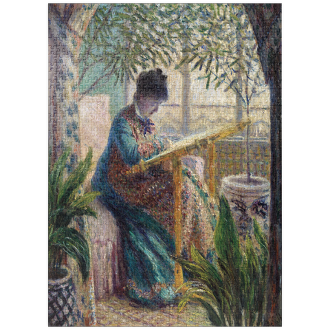 puzzleplate Madame Monet Embroidering (1875) by Claude Monet 1000 Jigsaw Puzzle