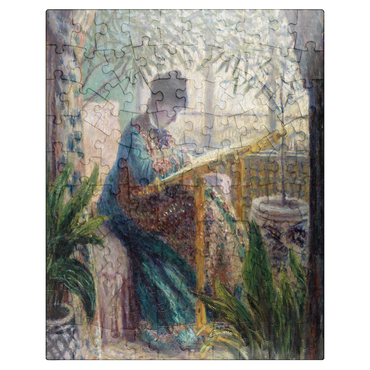 puzzleplate Madame Monet Embroidering 1875 by Claude Monet 100 Jigsaw Puzzle