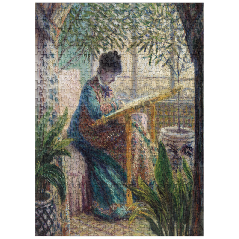 puzzleplate Madame Monet Embroidering 1875 by Claude Monet 500 Jigsaw Puzzle