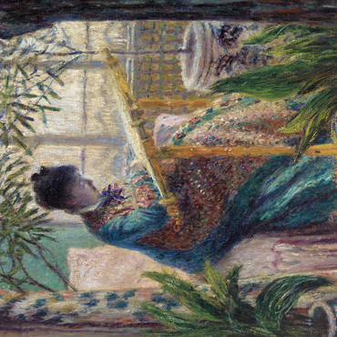 Madame Monet Embroidering 1875 by Claude Monet 500 Jigsaw Puzzle 3D Modell