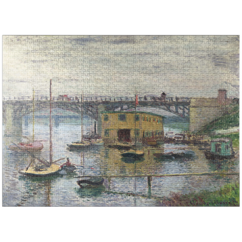 puzzleplate Bridge at Argenteuil on a Gray Day (1876) by Claude Monet 1000 Jigsaw Puzzle