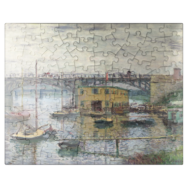puzzleplate Bridge at Argenteuil on a Gray Day 1876 by Claude Monet 100 Jigsaw Puzzle
