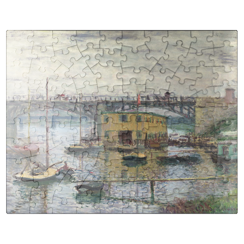 puzzleplate Bridge at Argenteuil on a Gray Day 1876 by Claude Monet 100 Jigsaw Puzzle