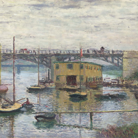 Bridge at Argenteuil on a Gray Day 1876 by Claude Monet 100 Jigsaw Puzzle 3D Modell