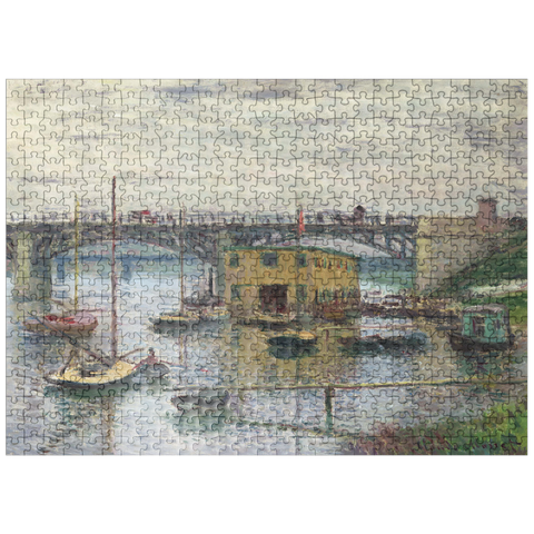 puzzleplate Bridge at Argenteuil on a Gray Day 1876 by Claude Monet 500 Jigsaw Puzzle