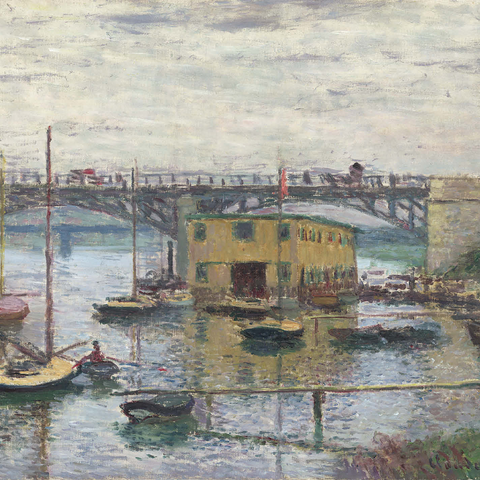 Bridge at Argenteuil on a Gray Day 1876 by Claude Monet 500 Jigsaw Puzzle 3D Modell