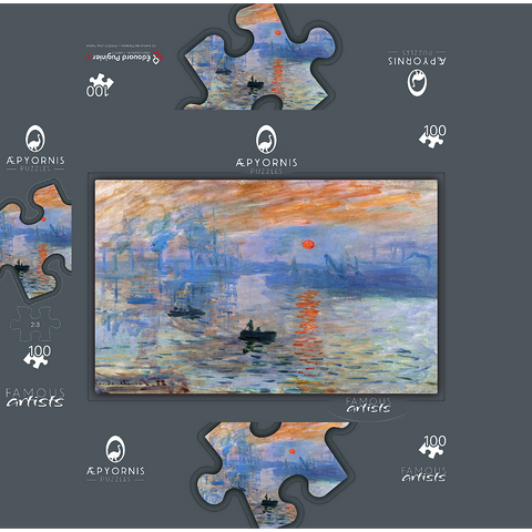 Claude Monets Impression Sunrise 1872 100 Jigsaw Puzzle box 3D Modell
