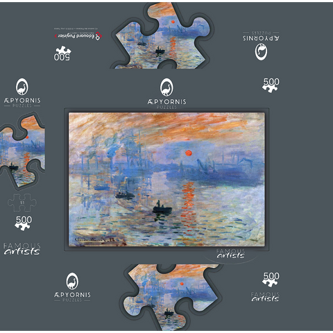 Claude Monets Impression Sunrise 1872 500 Jigsaw Puzzle box 3D Modell