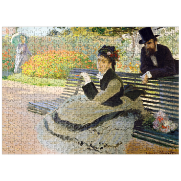puzzleplate Camille Monet 1847-1879 on a Garden Bench 1873 by Claude Monet 500 Jigsaw Puzzle