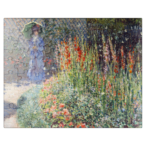 puzzleplate Claude Monets Rounded Flower Bed 1876 100 Jigsaw Puzzle