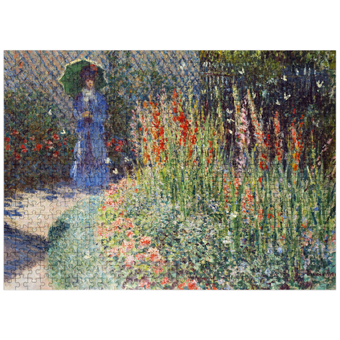 puzzleplate Claude Monets Rounded Flower Bed 1876 500 Jigsaw Puzzle