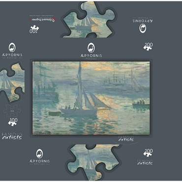 Sunrise 1873 by Claude Monet 100 Jigsaw Puzzle box 3D Modell
