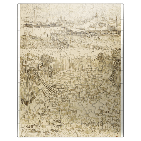 puzzleplate Arles: View from the Wheatfields 1888 by Vincent van Gogh 100 Jigsaw Puzzle