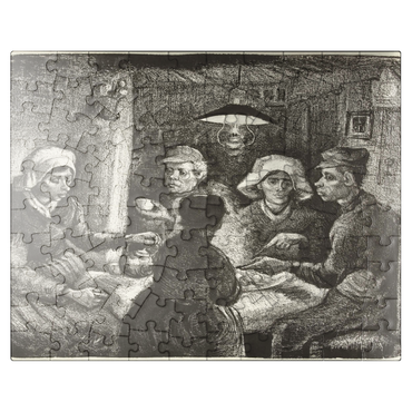 puzzleplate Composition lithograph of The Potato Eaters De aardappeleters 1885 by Vincent van Gogh 100 Jigsaw Puzzle