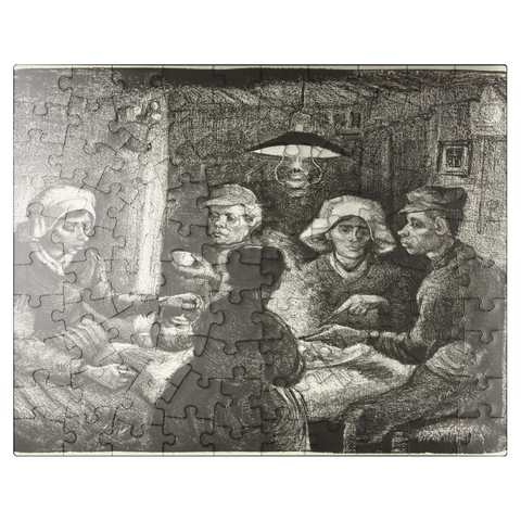 puzzleplate Composition lithograph of The Potato Eaters De aardappeleters 1885 by Vincent van Gogh 100 Jigsaw Puzzle