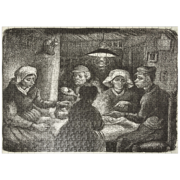 puzzleplate Composition lithograph of The Potato Eaters De aardappeleters 1885 by Vincent van Gogh 500 Jigsaw Puzzle