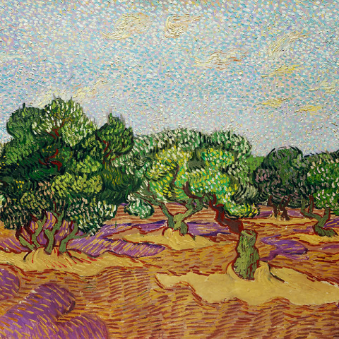Olive Trees 1889 by Vincent van Gogh 100 Jigsaw Puzzle 3D Modell