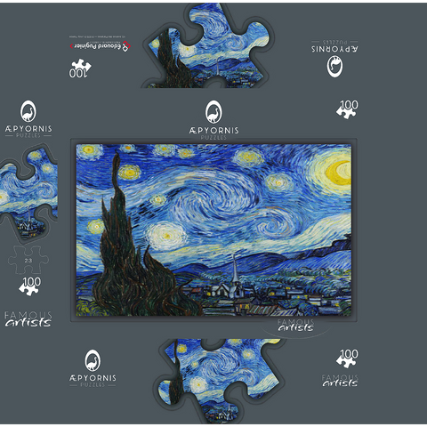 The Starry Night 1889 by Vincent van Gogh 100 Jigsaw Puzzle box 3D Modell