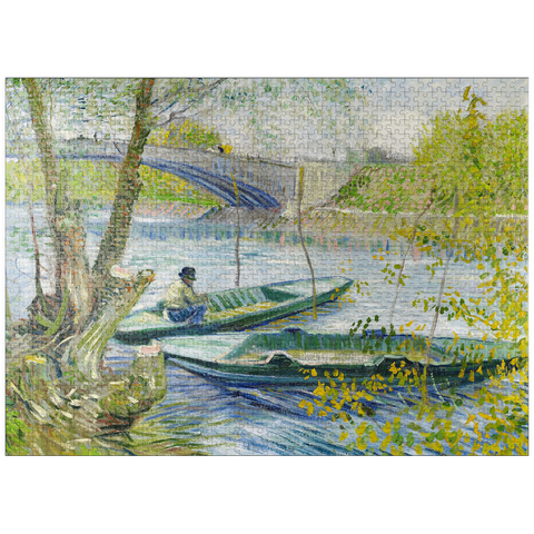 puzzleplate Fishing in Spring, the Pont de Clichy (Asnières) (1887) by Vincent van Gogh 1000 Jigsaw Puzzle