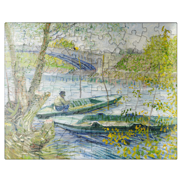 puzzleplate Fishing in Spring the Pont de Clichy Asnières 1887 by Vincent van Gogh 100 Jigsaw Puzzle