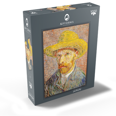 Self-Portrait with a Straw Hat (1887) by Vincent van Gogh 1000 Jigsaw Puzzle box view1