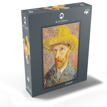 Self-Portrait with a Straw Hat 1887 by Vincent van Gogh 100 Jigsaw Puzzle box view1