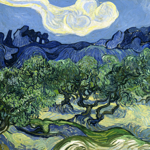 Vincent van Gogh's Olive Trees with the Alpilles in the Background (1889) 1000 Jigsaw Puzzle 3D Modell