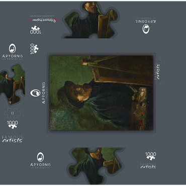 Vincent van Gogh's Self-Portrait with Dark Felt Hat at the Easel (1886) 1000 Jigsaw Puzzle box 3D Modell
