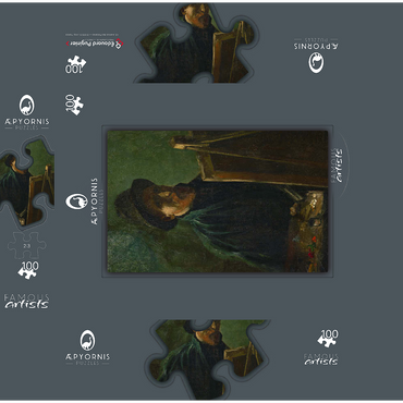Vincent van Goghs Self-Portrait with Dark Felt Hat at the Easel 1886 100 Jigsaw Puzzle box 3D Modell