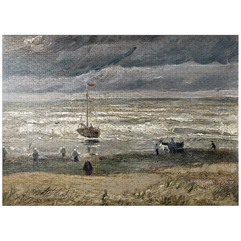 puzzleplate Vincent van Gogh's Beach at Scheveningen in Stormy Weather (1882) 1000 Jigsaw Puzzle