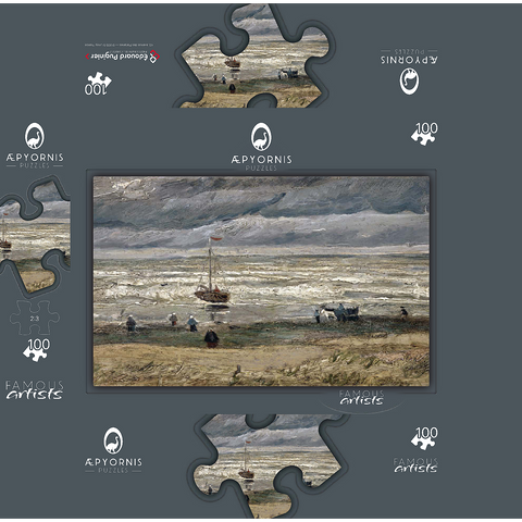 Vincent van Goghs Beach at Scheveningen in Stormy Weather 1882 100 Jigsaw Puzzle box 3D Modell